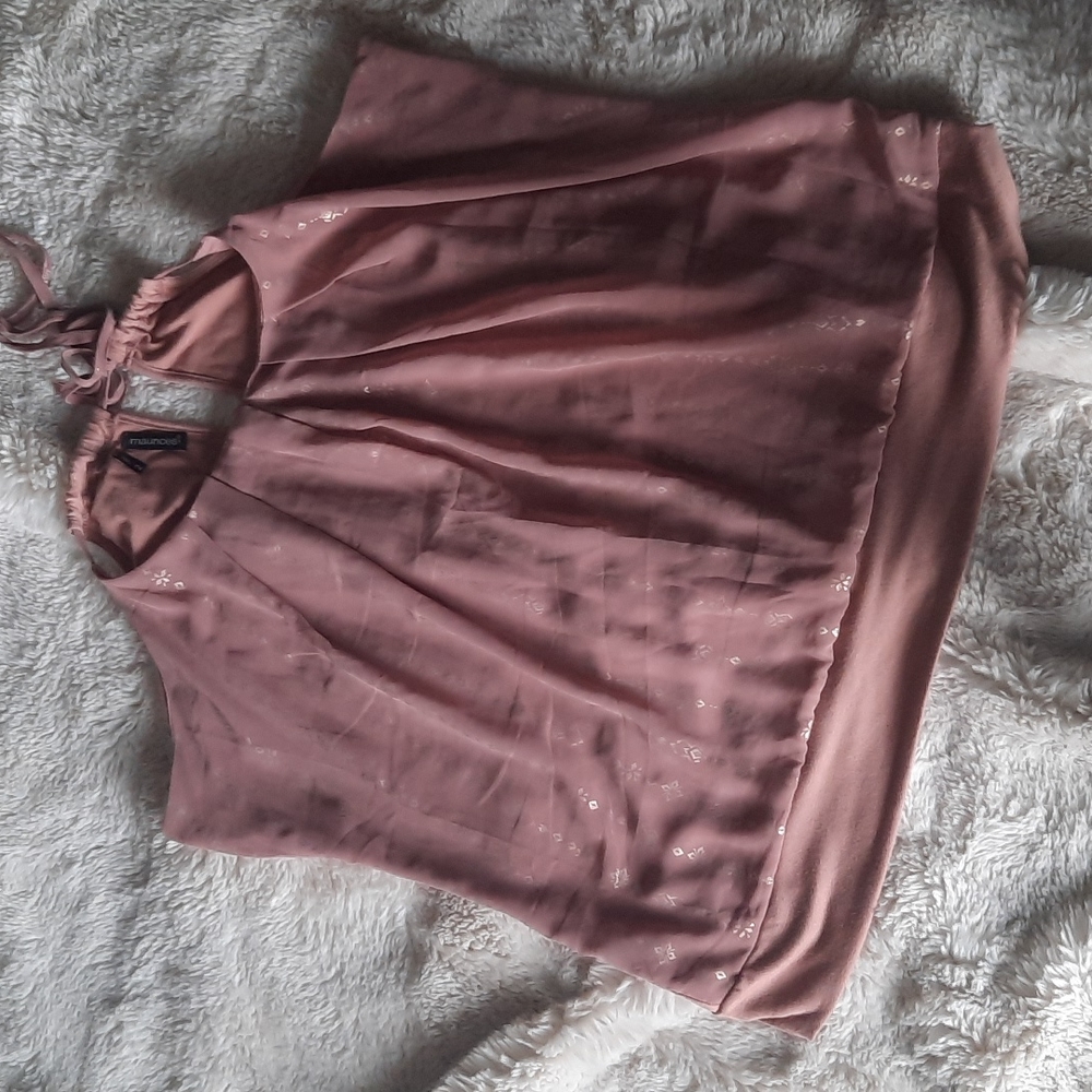 Maurices 2X dusty rose chiffon tank top